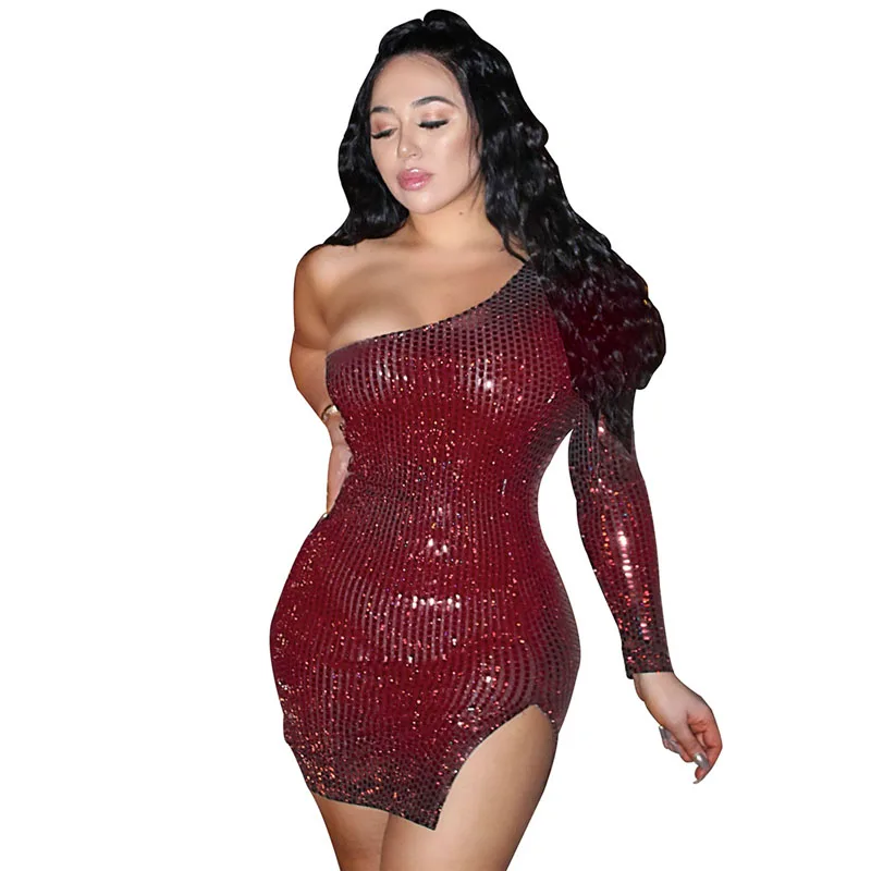 2019 Весна Для женщин и пайетками для маленьких девочек Сексуальная Bodycon платье с