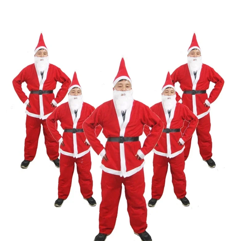 

Christmas Xmas Suit Christmas Cosplay Clothing 5 in 1 Red Men Women Kid Children Santa Claus Costume onesies costume onesie