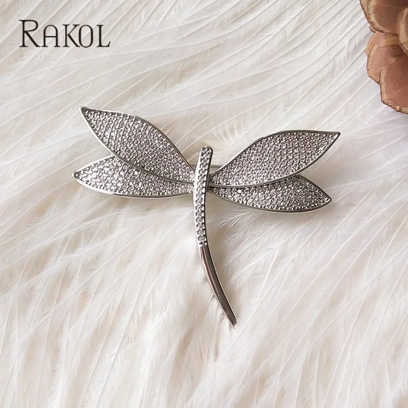 Rakol новый дизайн красивая стрекоза брошь для прополка блестящая AAA + Кубический