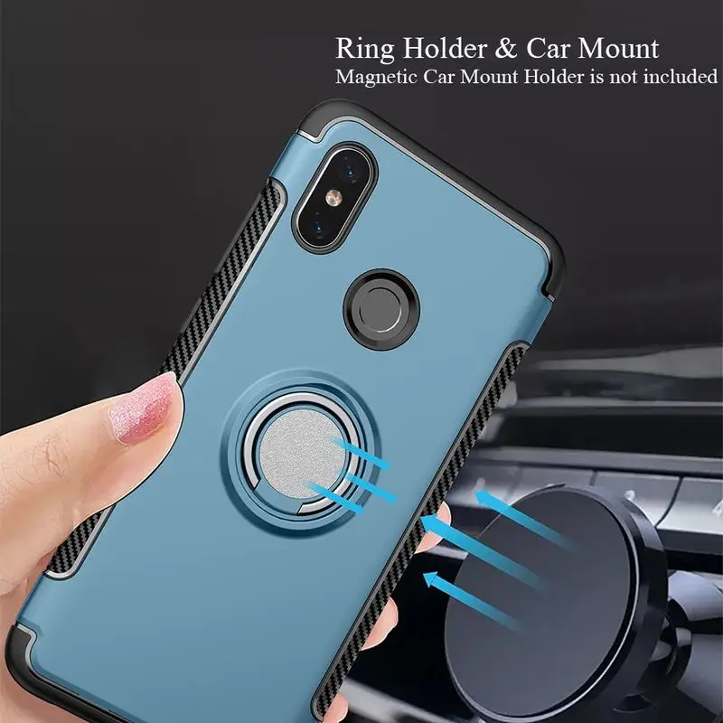 Ascromy For Xiaomi Redmi Note 5 Pro Dual Layer Armor Case 360 Degree Rotating Finger Ring Holder Mi 8 SE Max 3 Coque |