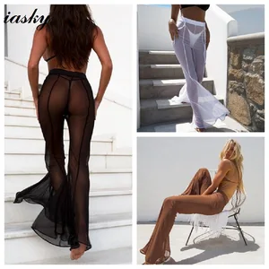 IASKY сексуальное прозрачное бикини, накидка, женский купальник, купальный костюм, накидки, сетчатые Пляжные штаны, новинка 2018