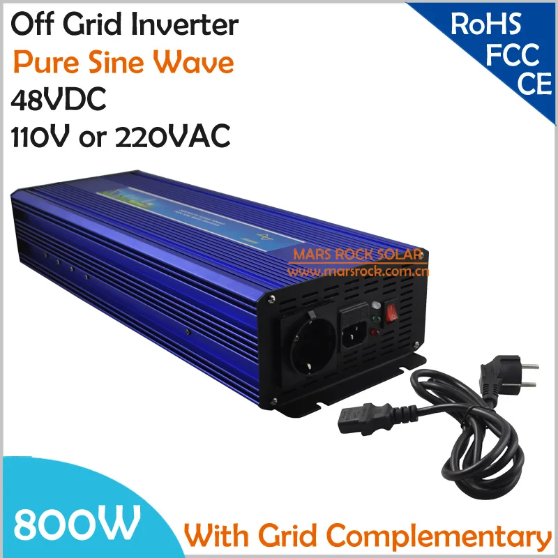 800W DC48V AC110V/220V автономный инвертор с чистой синусоидальной волной солнечный или