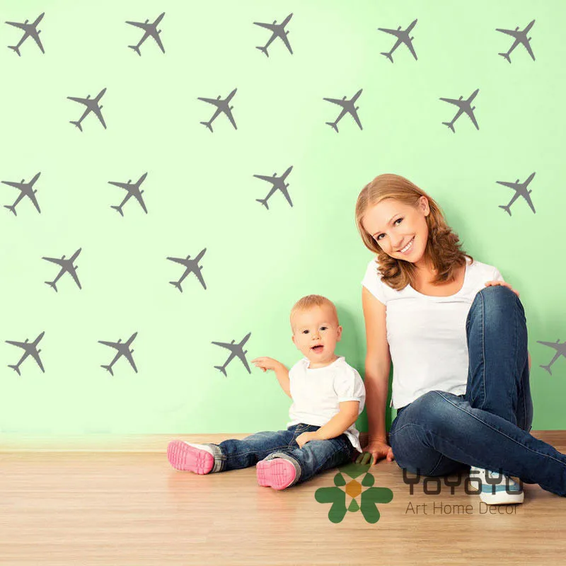 Set Of 20 PCS Little Air Planes Wall Decal Boys Room DIY Removable Sticker Kids Nursery Bedroom Home Decor Poster NY-125 | Дом и сад