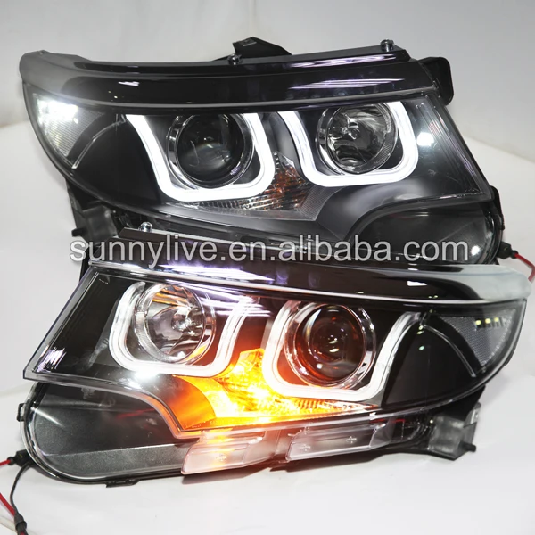 Для FORD для Edge LED Head Light 2011 2013 Год U стиль черный корпус LF|Фара авто в сборе| |