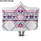 Новое геометрическое дизайнерское переносное одеяло с капюшоном, модное постельное белье, дорожное плюшевое одеяло из шерпы для взрослых