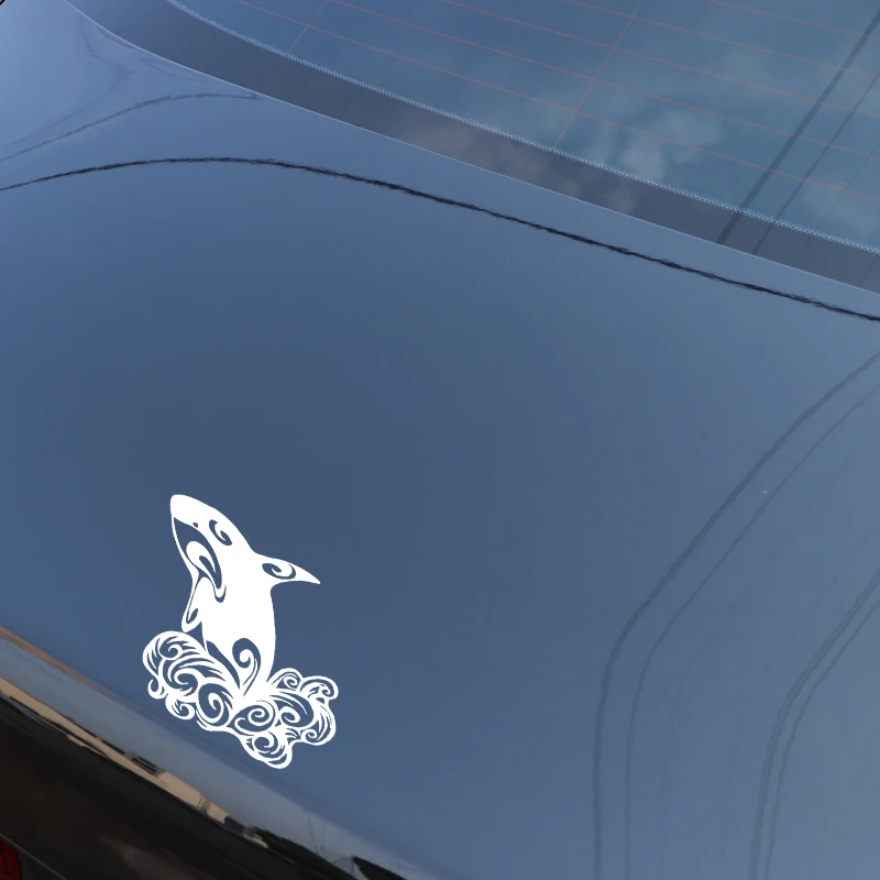 YJZT 17.3CM*13.1CM Whale Decorate Cartoon Pattern Car Trunk Sticker Vinyl Decal Black/Silver C4-2206 | Автомобили и мотоциклы