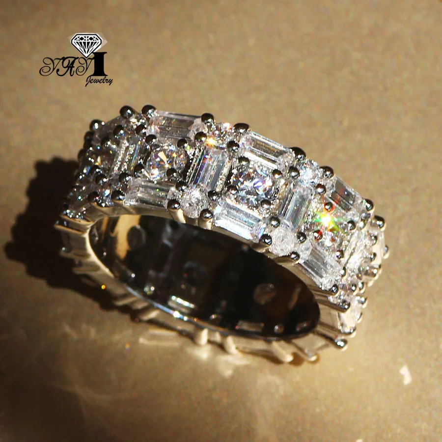 Ювелирные изделия YaYI Мода Принцесса 5.2CT серебро белый циркон Цвет обручальные