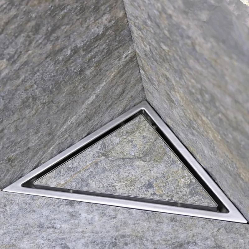 304 Stainless Steel Type Triple-cornered Floor Drain Bathroom Tile Invisible Shower Hair Catcher Clean Strainer | Обустройство дома