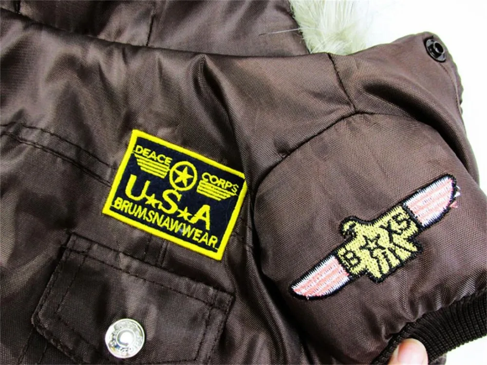 Новое поступление коричневая Теплая мужская зимняя куртка для собаки бесплатная