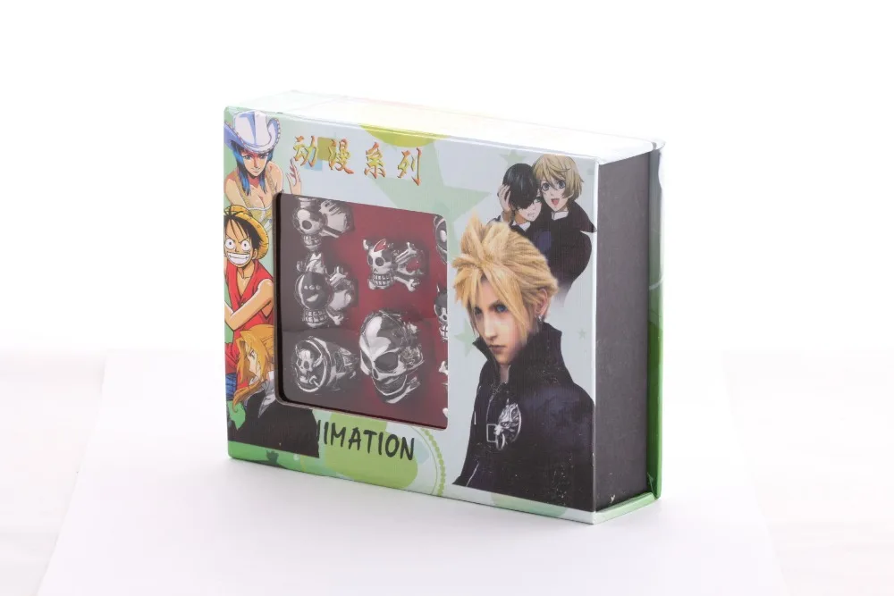 Цельное кольцо на палец 10 шт./лот винтажное панк аниме Луффи Зоро Трафальгар Ло