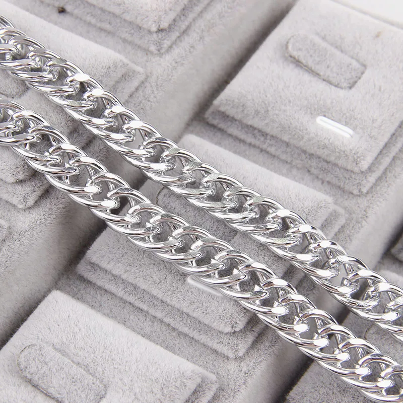

Металлические серебристые цепочки из алюминия 2x10,4x14 мм для ожерелий, фурнитура для браслетов, Двойная Цепочка с открытым плетением для само...
