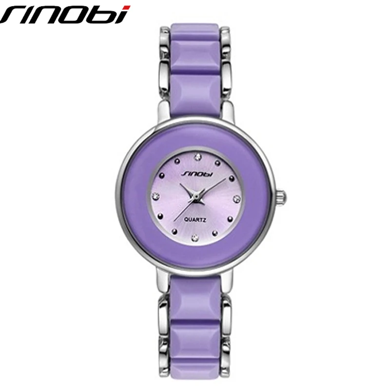 Sinobi белый бренд женские часы подражали керамические дамы браслет роскоши 2015