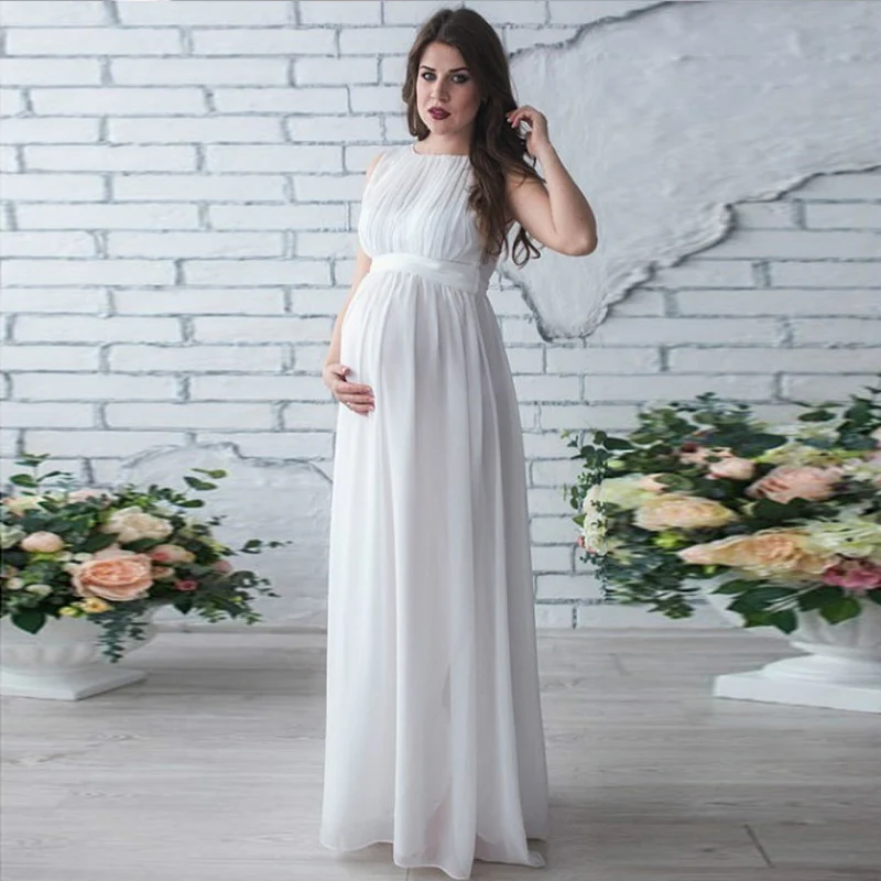 AF126-White Платье для беременных, новое платье для беременных, реквизит для фотосессии, женская одежда для беременных, кружевное платье для беременных, одежда для фотосессии - Цвет: AF126-White