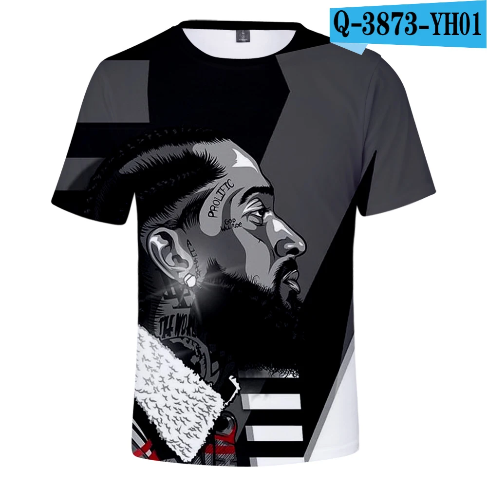 3D Короткая футболка с принтом Rapper nipsey hussle, Мужская/женская футболка в стиле Харадзюку, хип-хоп, футболка с коротким рукавом, крутая уличная одежда nipsey hussle - Цвет: 3D