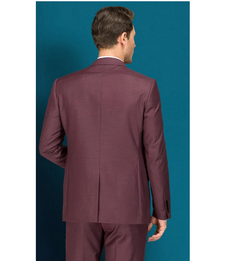 

New Two Pieces Fashion Burgundy Men Suit For Wedding Slim Fit Business Party Men Suits Custom Made (jacket+pants)