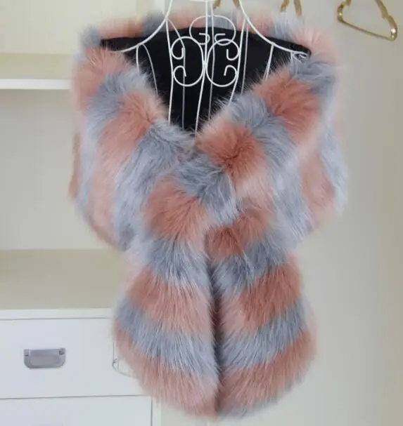 Новинка Женская сверхбольшая шаль из искусственного лисьего меха