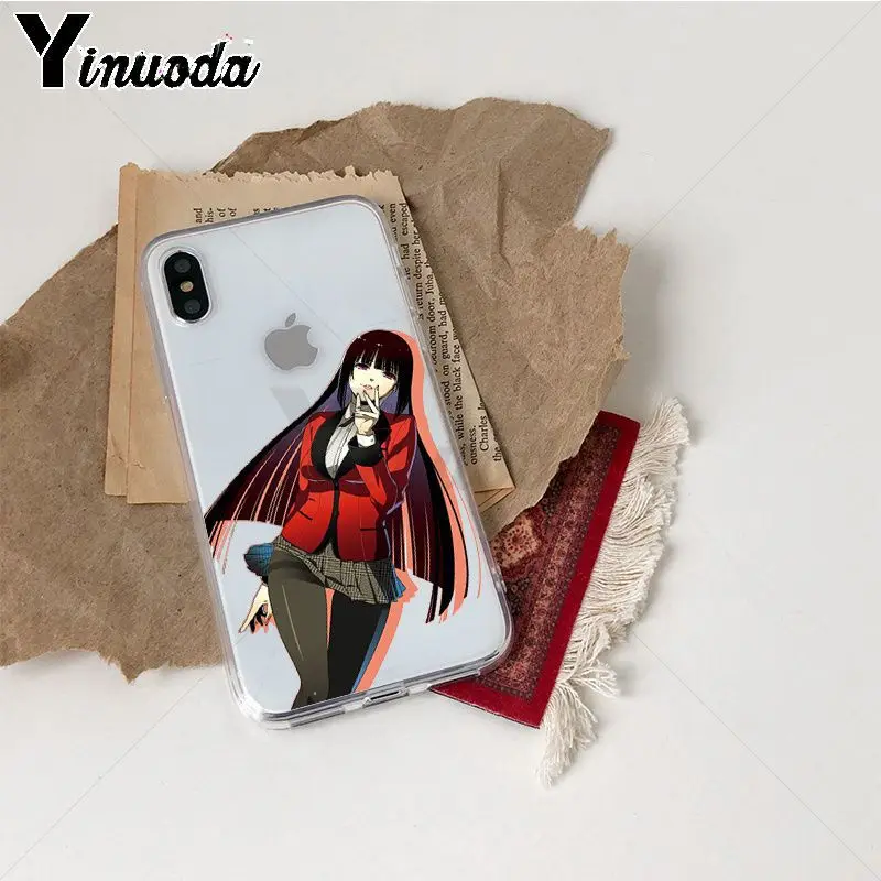 Yinuoda Kakegurui аниме прозрачный ТПУ мягкий резиновый чехол для телефона iPhone X Xs Xr XsMax 10 7
