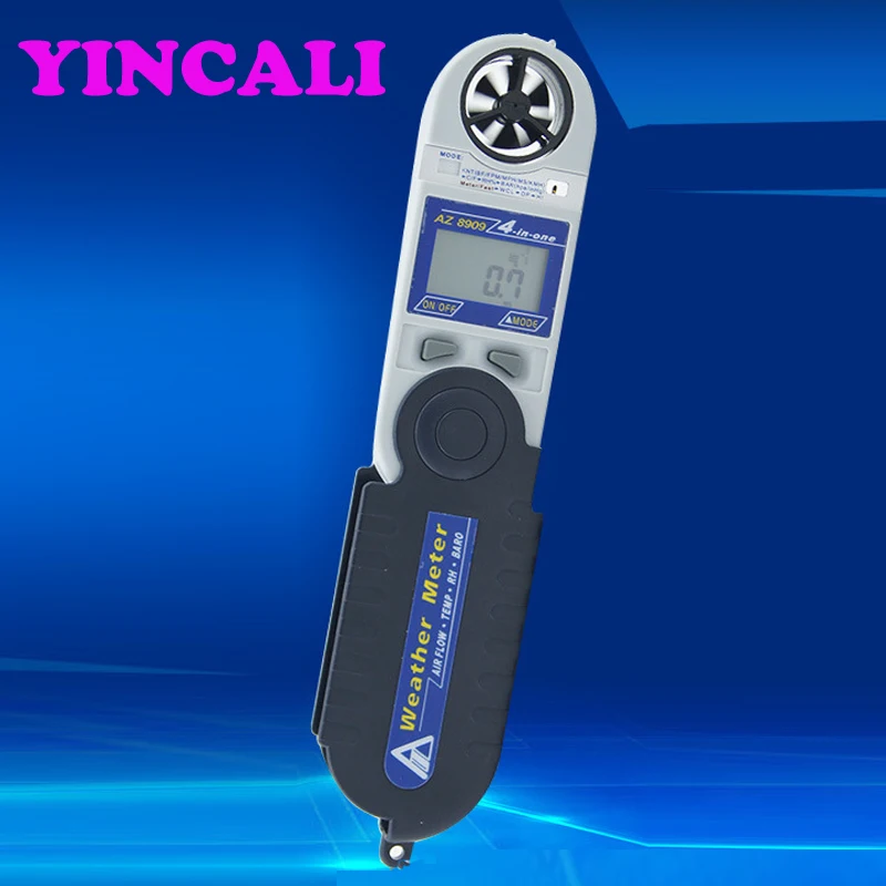 Pressure Anemometer 4-in-1 Air Flow Wind Speed Meter AZ8909 Handheld Weather Temperature Dew Point Humidity Tester | Инструменты