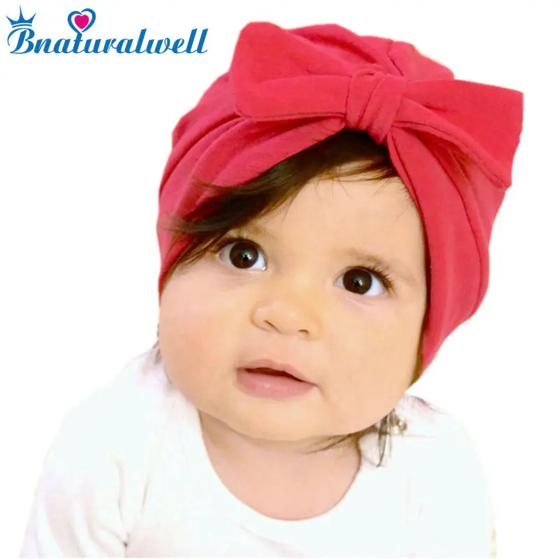 Детская шапочка Bnaturalwell тюрбан с бантом турбаны для девочек хлопковая Topknot