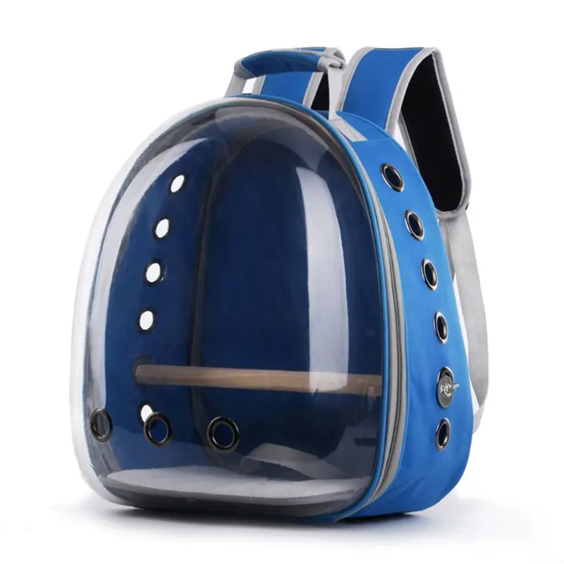 BL THINKTHENDO Pet Parrot Carrier птица дорожная сумка космическая капсула прозрачный рюкзак дышащий 360 для осмотра - Цвет: BL