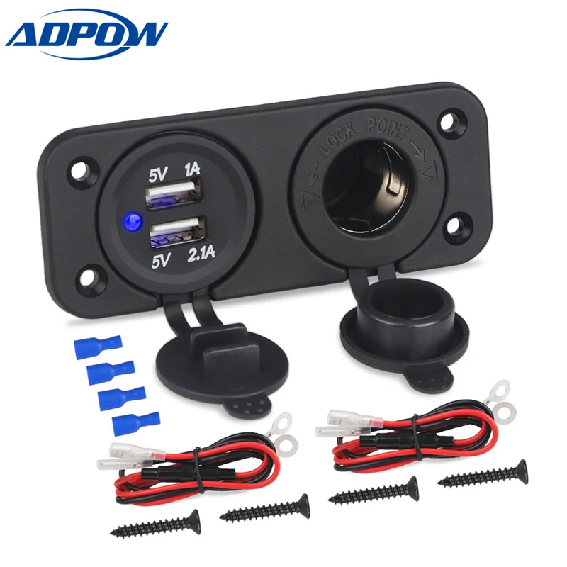 Автомобильное зарядное устройство с двумя USB портами для прикуривателя 12