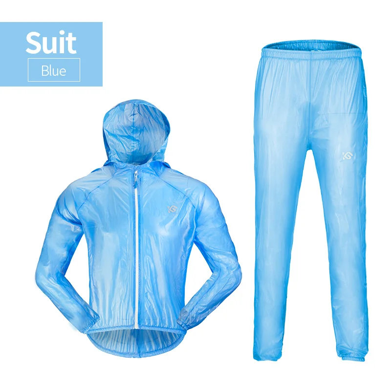Suit Blue CoolChange дождевик для велосипеда из ТПУ ветрозащитная быстросохнущая велосипедная Одежда MTB велосипедная футболка многофункциональное Велосипедное снаряжение для женщин - Цвет: Suit Blue