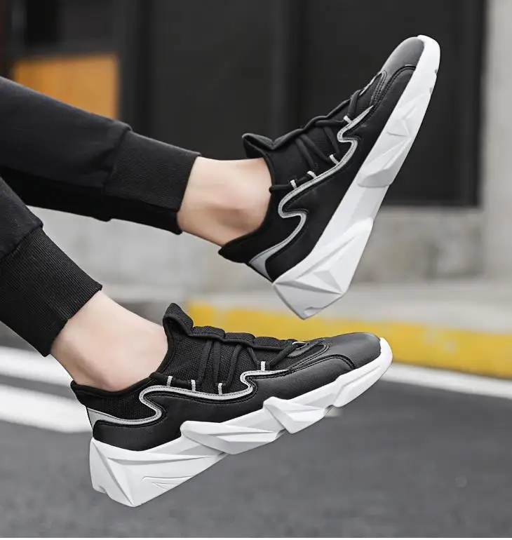 Fashion men sneakers casual and comfortable mesh platform casual shoes men's solid color soft bottom outdoor shoes K4-20
