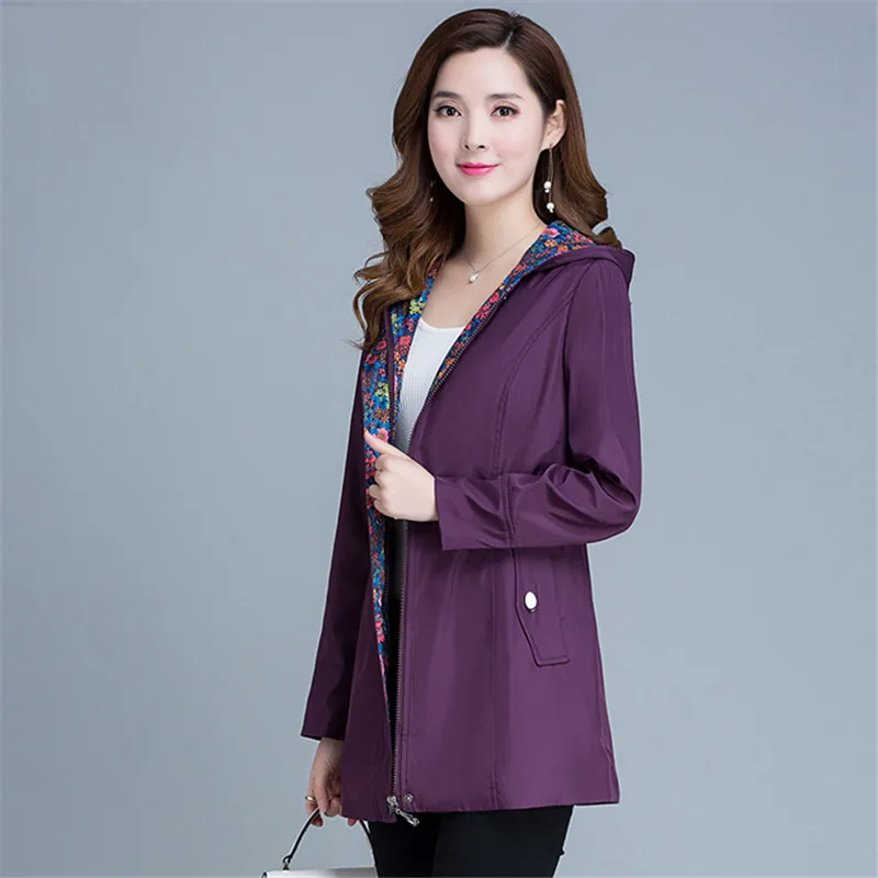 Верхняя одежда Для женщин Демисезонный 2019 Новый печати с коротким капюшоном