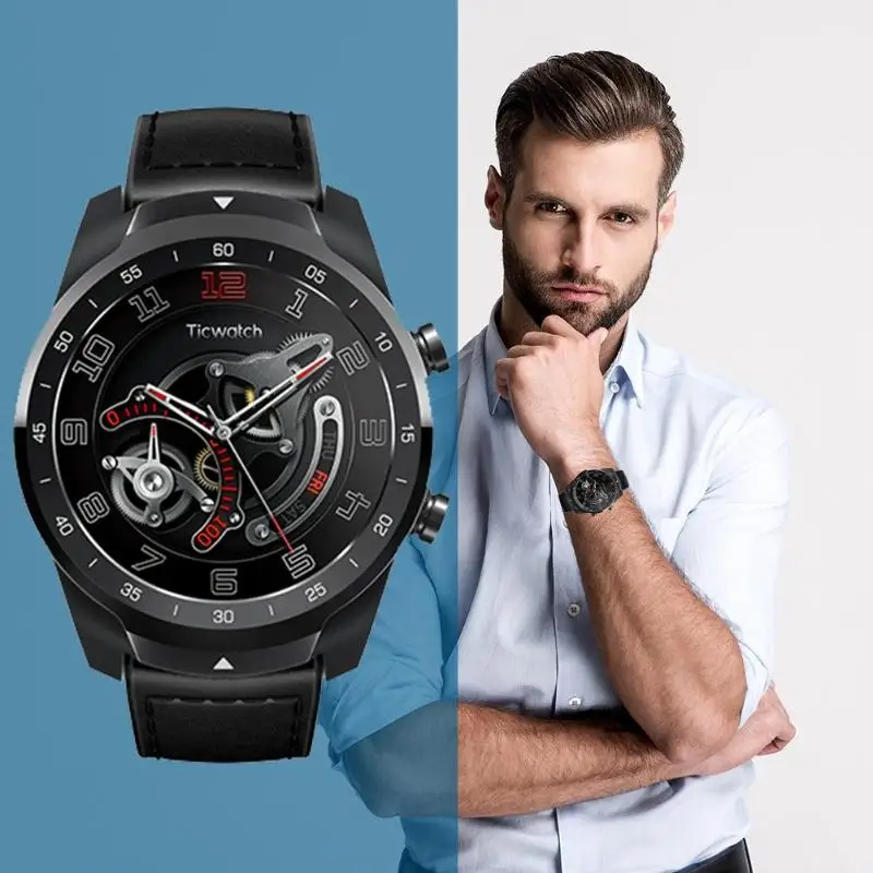 Оригинальные Смарт-часы Xiaomi Ticwatch Pro, Android, gps, IP68, водонепроницаемые, с поддержкой NFC оплаты/Google Pay, Bluetooth, фитнес-часы