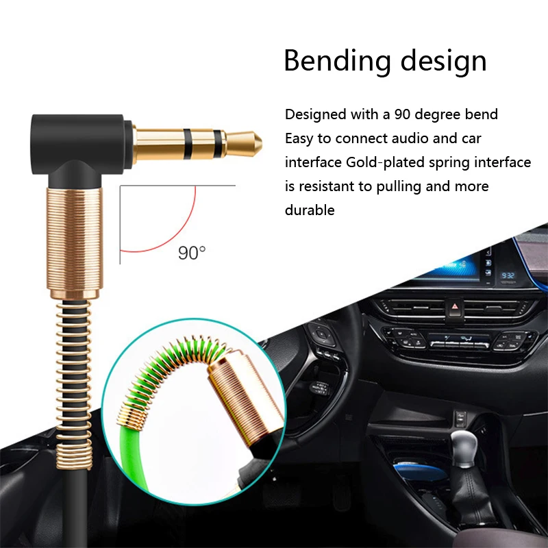 L-Shaped Aux Audio Cable 3.5mm Jack Male to Headphone cable Gold plated Earphone extension code for Car Speaker Phone PC |