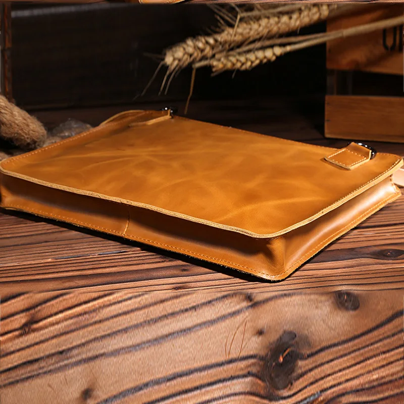 Высококачественный Мужской винтажный мессенджер из натуральной воловьей кожи