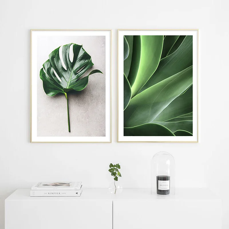 Растительный плакат в скандинавском стиле Monstera Leaf Succulent скандинавский холст с
