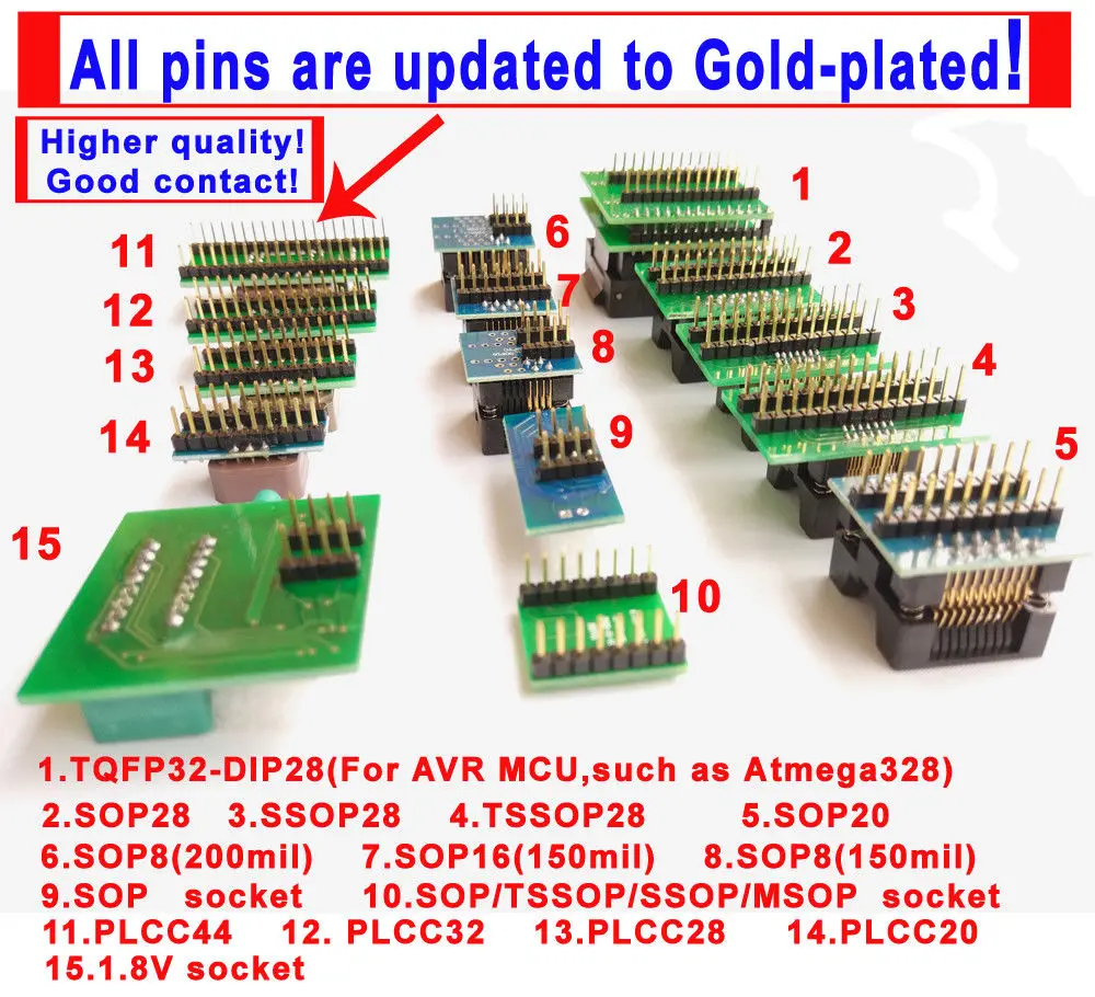 TL866II плюс USB программатор+ 13 адаптеров IC клип 1,8 в nand flash 24 93 25 mcu биос EPROM F/NAND EEPROM MCU PIC IC тестер