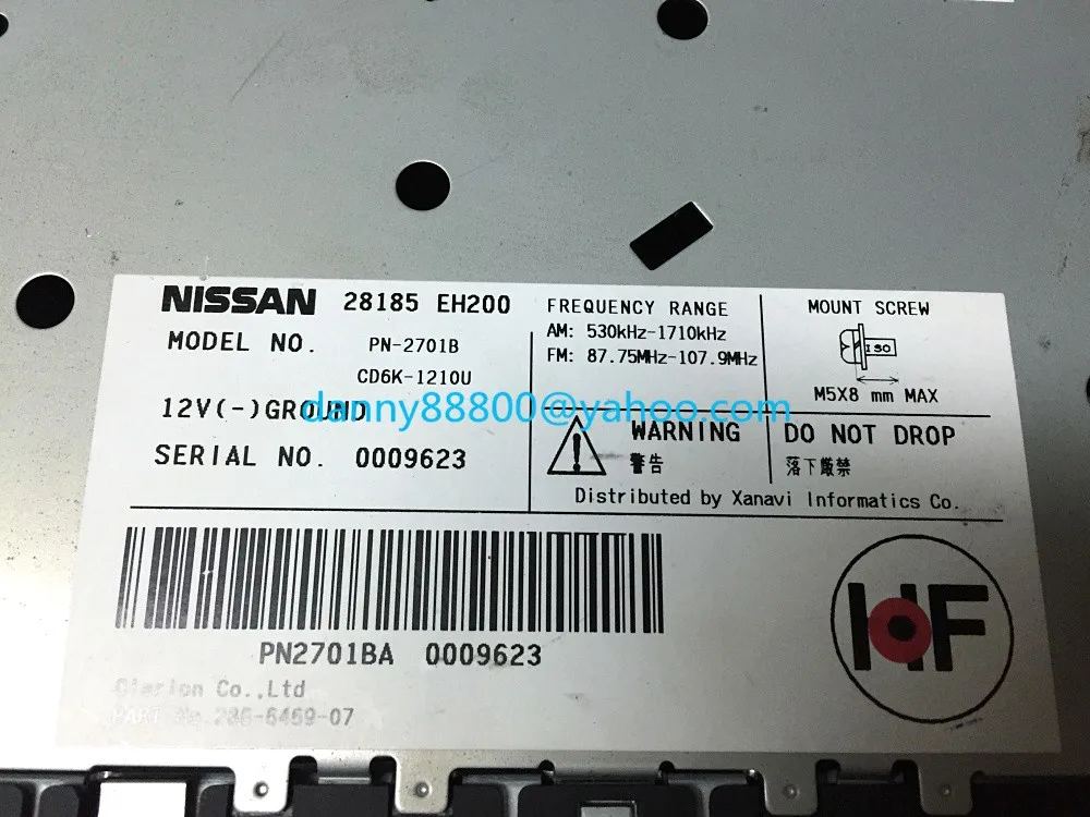 Автомагнитола Ni san 28185 EH200 EG300 EG200 EG100 EJ22A EJ21A clion 6 disc CD changer PN 2710B 2700B Fuga 2005 3.5L|6 cd changer|cd