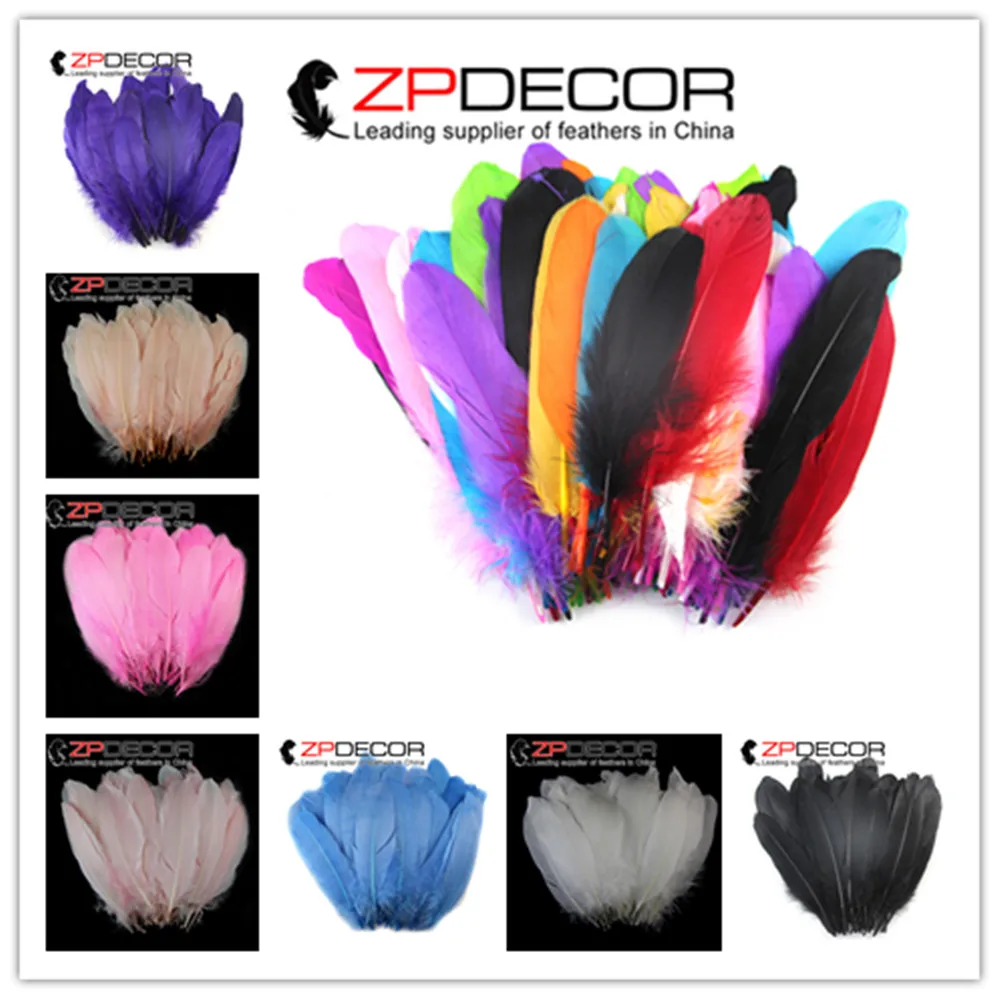 

Zpdecoration перо 500 шт./лот ручной выбор Premuim качество мулит цвет гусиные сатинеты свободные перья оптовая продажа