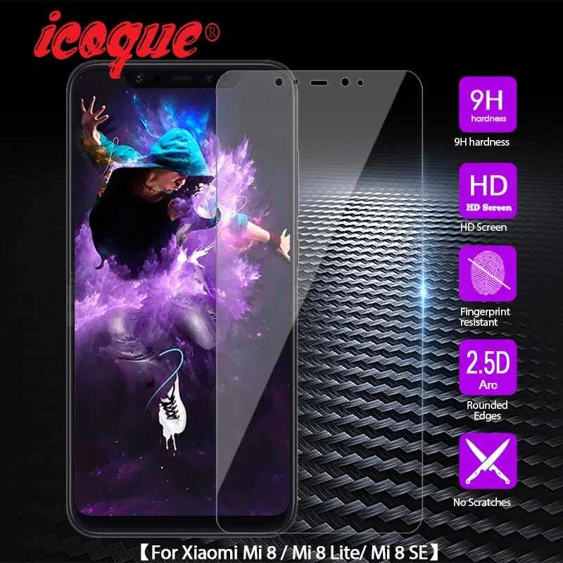 Закаленное стекло 2.5D 9H для Xiaomi Mi 8 Защитная пленка экрана Xiomi 128 телефона Mi8 Lite Se