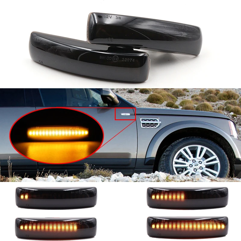 

Smoke Lens Turn Signal Dynamic Side Marker Lamp Repeater Indicator Light For Land Rover Discovery Defender Range Rover Sport