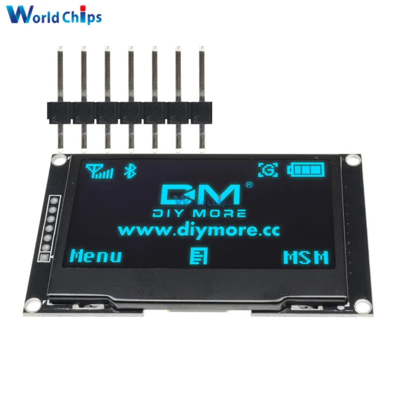 2,4" дюймовый ЖК-экран 12864 128X64 OLED дисплей модуль IIC IEC SPI серийный C51 STM32 SSD1309 для Arduino белый/синий/зеленый/желтый - Цвет: Синий