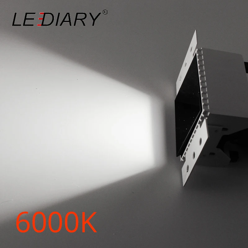 

LEDIARY LED COB Square Downlights 9W 220V 75mm Cut Hole Anti-glare Deep Concave Recessed Ceiling Spot Lamp 3000K/4000K/6000K