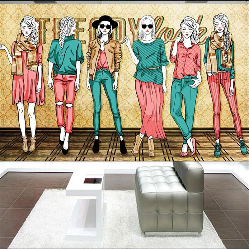beibehang Custom murals 3d photo wallpaper European style trendy hand-painted beauty clothing for walls 3 d | Обустройство дома