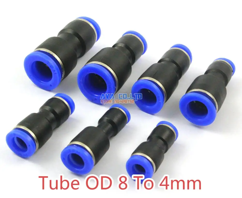 

40 Pieces Pneumatic Straight Reduced Union Tube OD 8 To 4mm Air Push In To Connect Fitting One Touch Quick Release Fitting