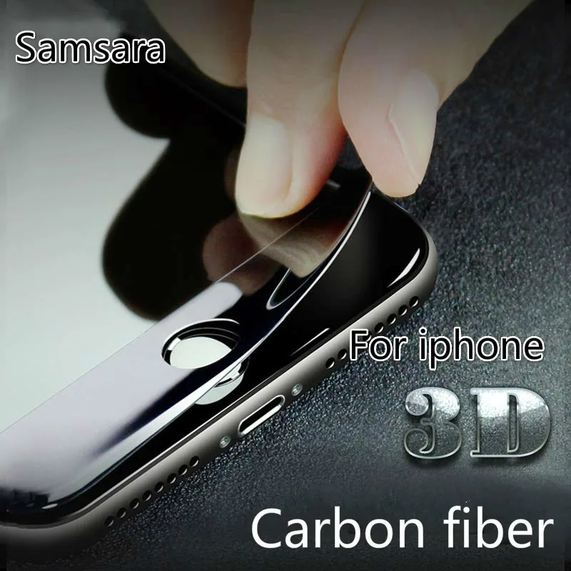 3D углеродное волокно закаленное стекло для iPhone x защита экрана изогнутые края