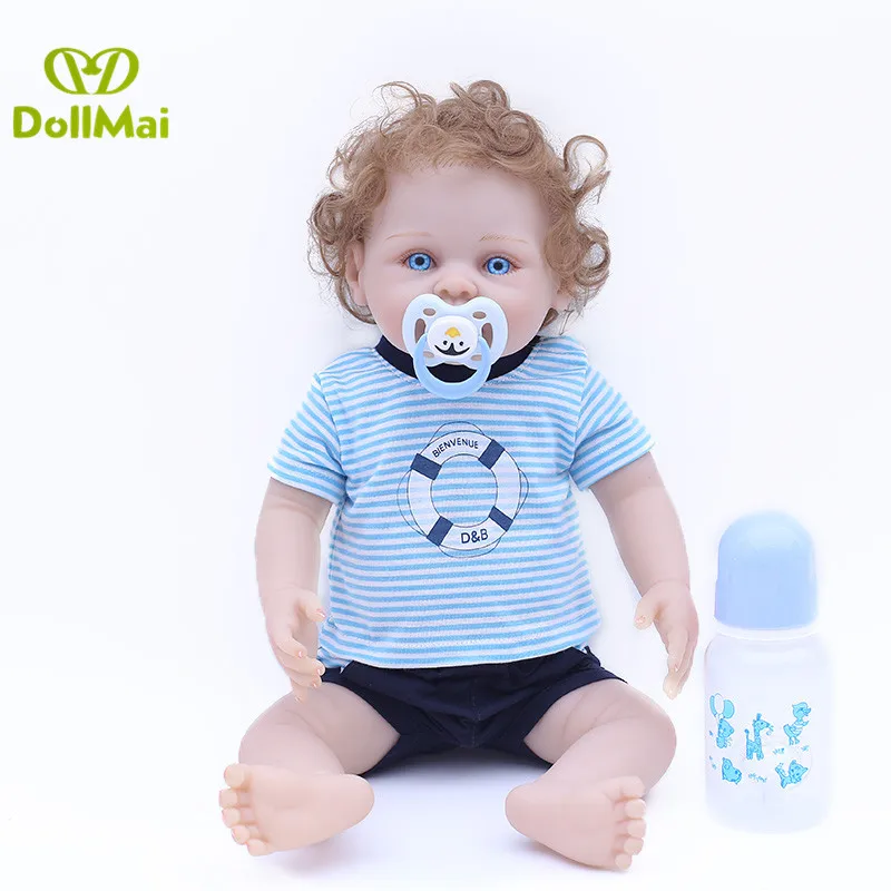 Bebe Boneca Reborn 43 см полностью силиконовый виниловый боди для маленьких мальчиков