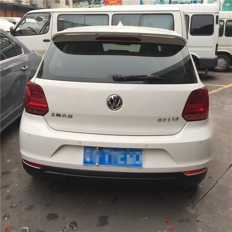 Для Volkswagen Polo спойлер 2011- года ABS Материал заднего крыла автомобиля Черный задний спойлер для VW Polo спойлер Спорт
