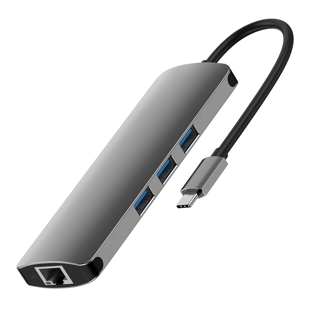 Msvii USB C концентратора 9 в 1 с Тип-C для MacBook Pro 3USB 3 0 HDMI RJ45 сети Ethernet Micro SD TF считыватель