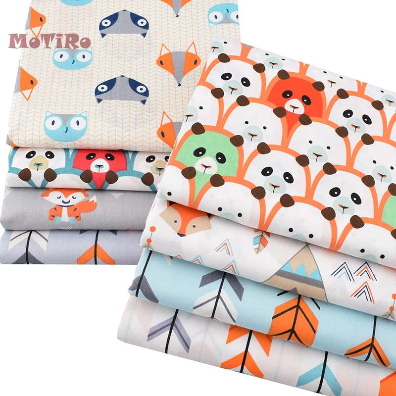 MoTiRo измерительная ткань набивная саржевая хлопковая мультяшный рисунок Панда и