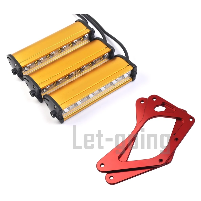 gold in red holder Ретро CG светодиодный Кронштейн передней вилки мотоцикла MSX125 головной светильник Универсальный Для Honda Grom MSX125 125SF 2013- противотуманный светильник - Цвет: gold in red holder