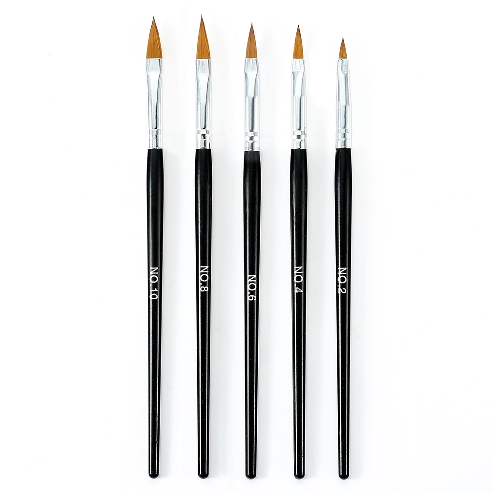 5pcs Nail Brush Quality Nail Brushes UV Gel Acrylic Nail Art Builder Manicure Brush Liner Pen Dotting Painting Design Nail Brush Art Set 3-15Pcs - Цвет: 5pcs Nail Brush