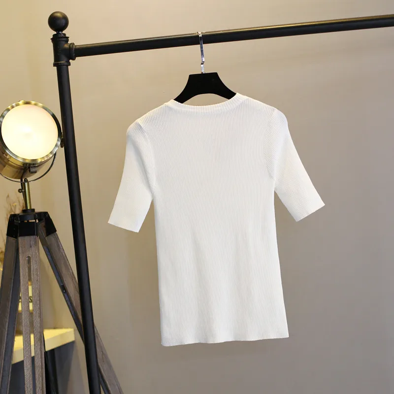 BOYUAN Summer Autumn Women Pullover Knitted pull femme Short Sleeve Shirt Knitwear High Quality | Женская одежда