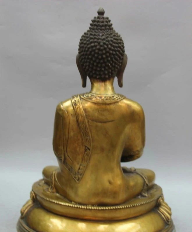 18 &quotТибет Буддизм Латунь Сиденья Шакьямуни Будда Амитабха Татхагата Чаша Статуя